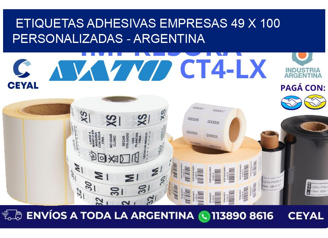 etiquetas adhesivas empresas 49 x 100 personalizadas – Argentina