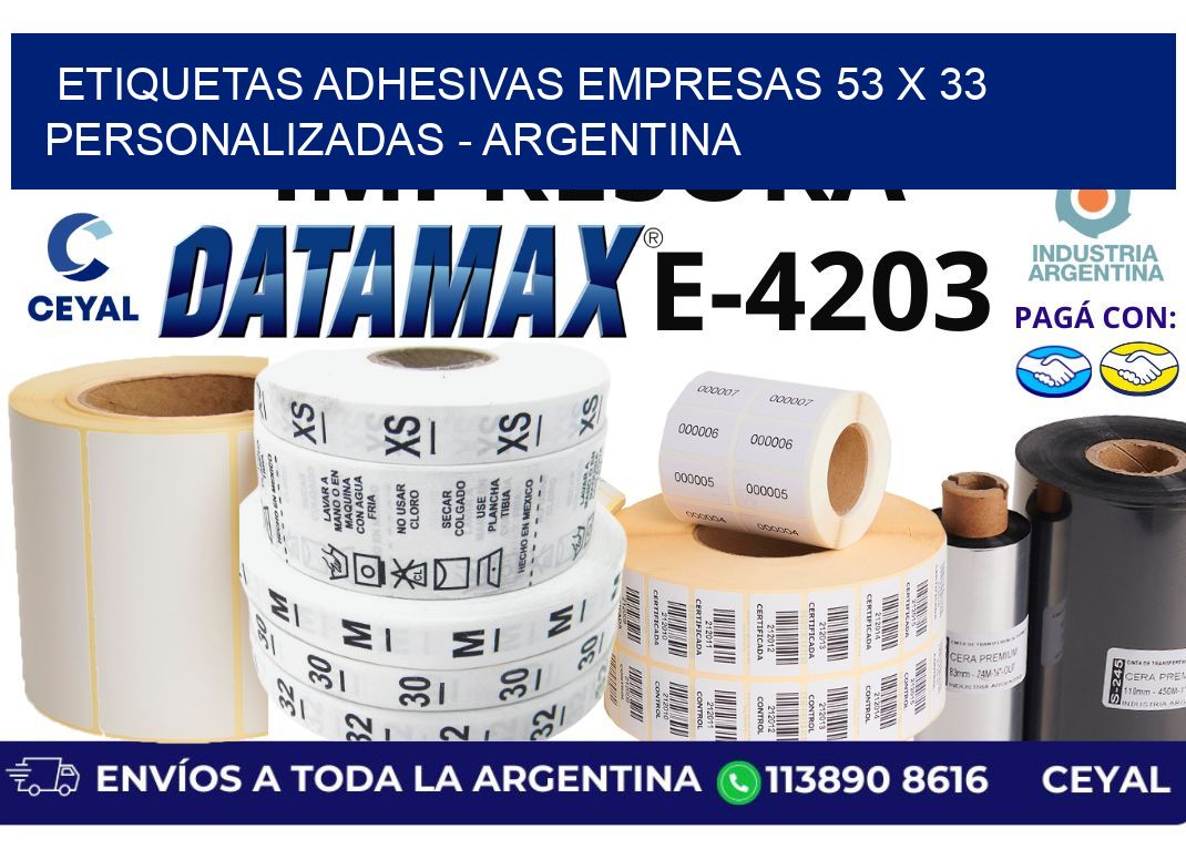 etiquetas adhesivas empresas 53 x 33 personalizadas - Argentina