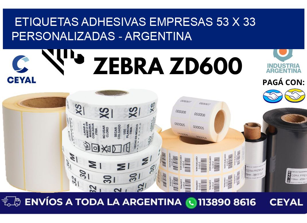 etiquetas adhesivas empresas 53 x 33 personalizadas - Argentina