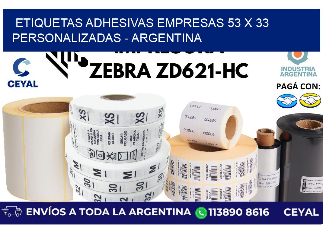 etiquetas adhesivas empresas 53 x 33 personalizadas – Argentina