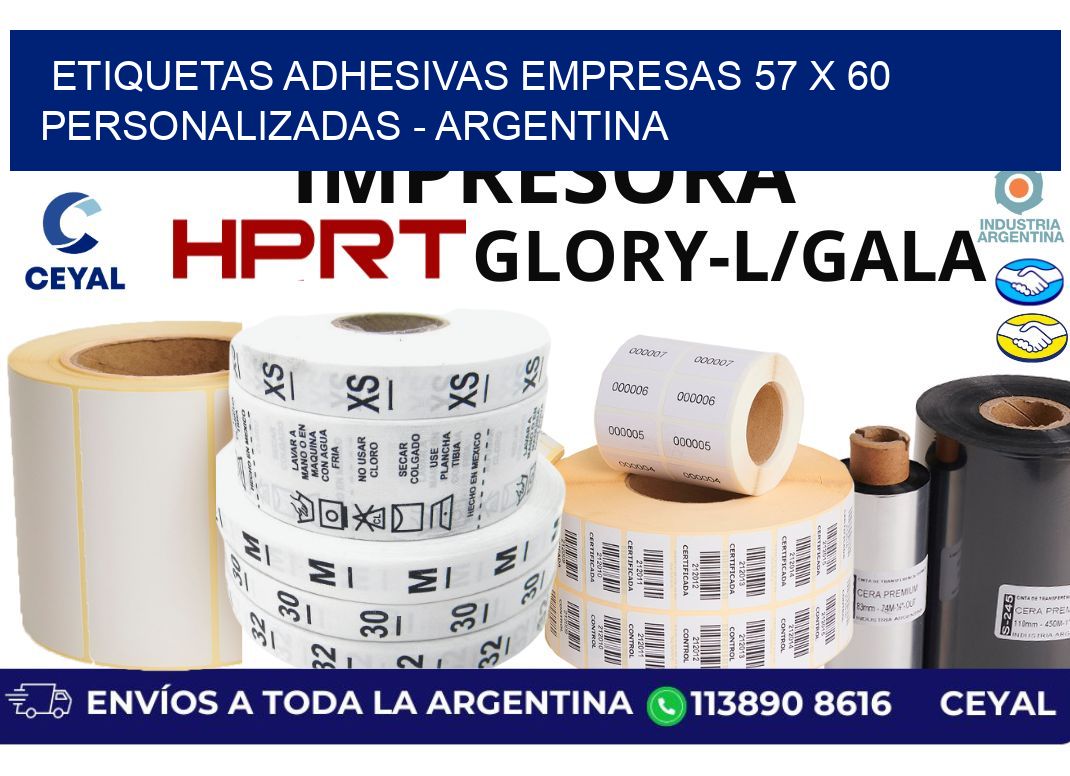 etiquetas adhesivas empresas 57 x 60 personalizadas - Argentina