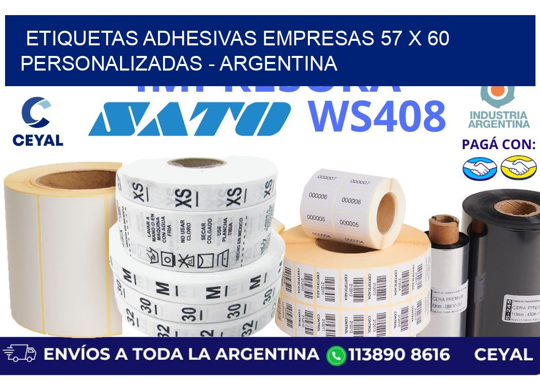 etiquetas adhesivas empresas 57 x 60 personalizadas – Argentina