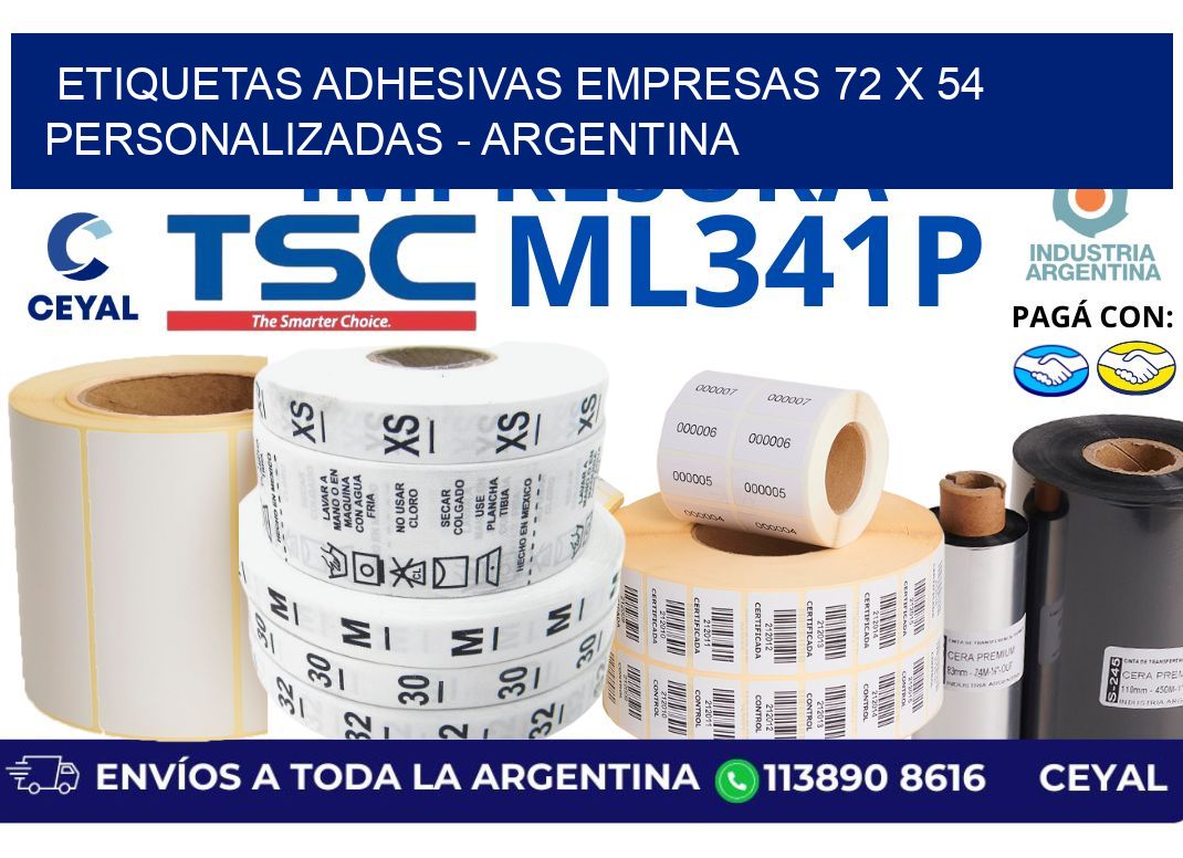 etiquetas adhesivas empresas 72 x 54 personalizadas - Argentina