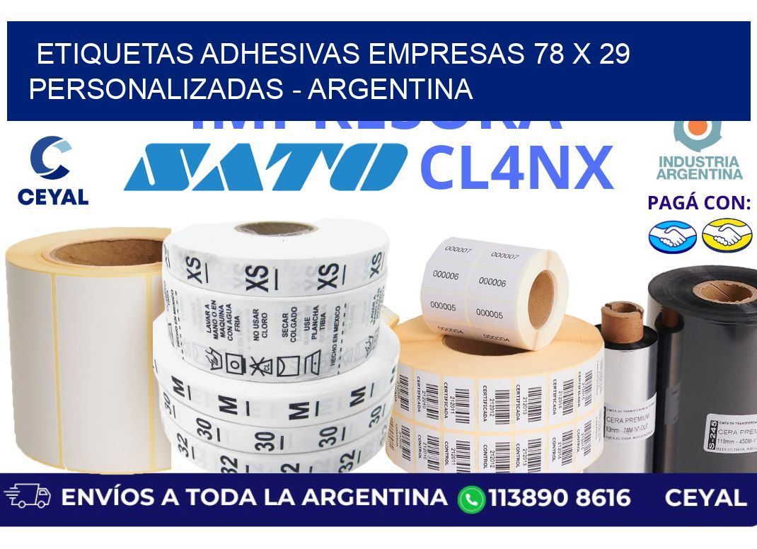 etiquetas adhesivas empresas 78 x 29 personalizadas - Argentina