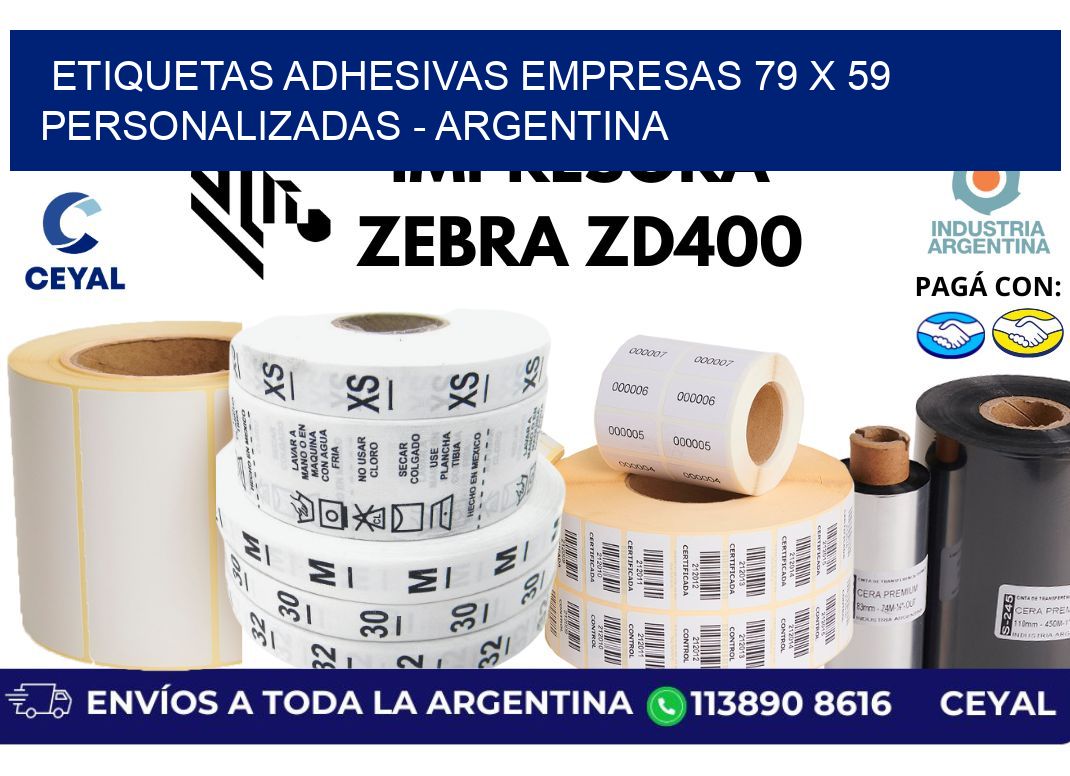 etiquetas adhesivas empresas 79 x 59 personalizadas - Argentina