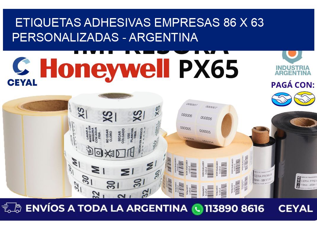 etiquetas adhesivas empresas 86 x 63 personalizadas - Argentina