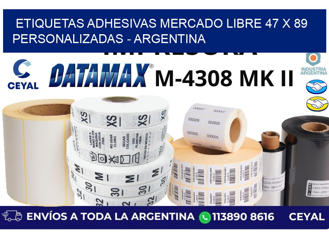 etiquetas adhesivas mercado libre 47 x 89 personalizadas - Argentina
