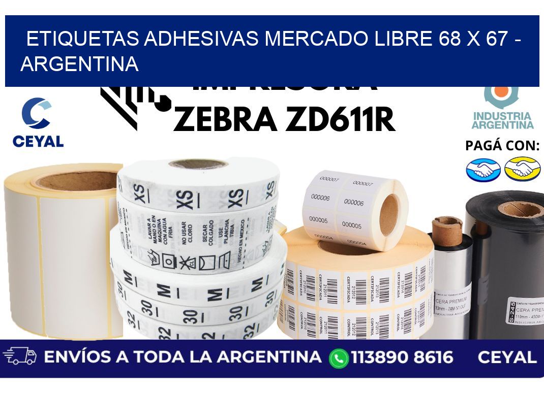 etiquetas adhesivas mercado libre 68 x 67 - Argentina