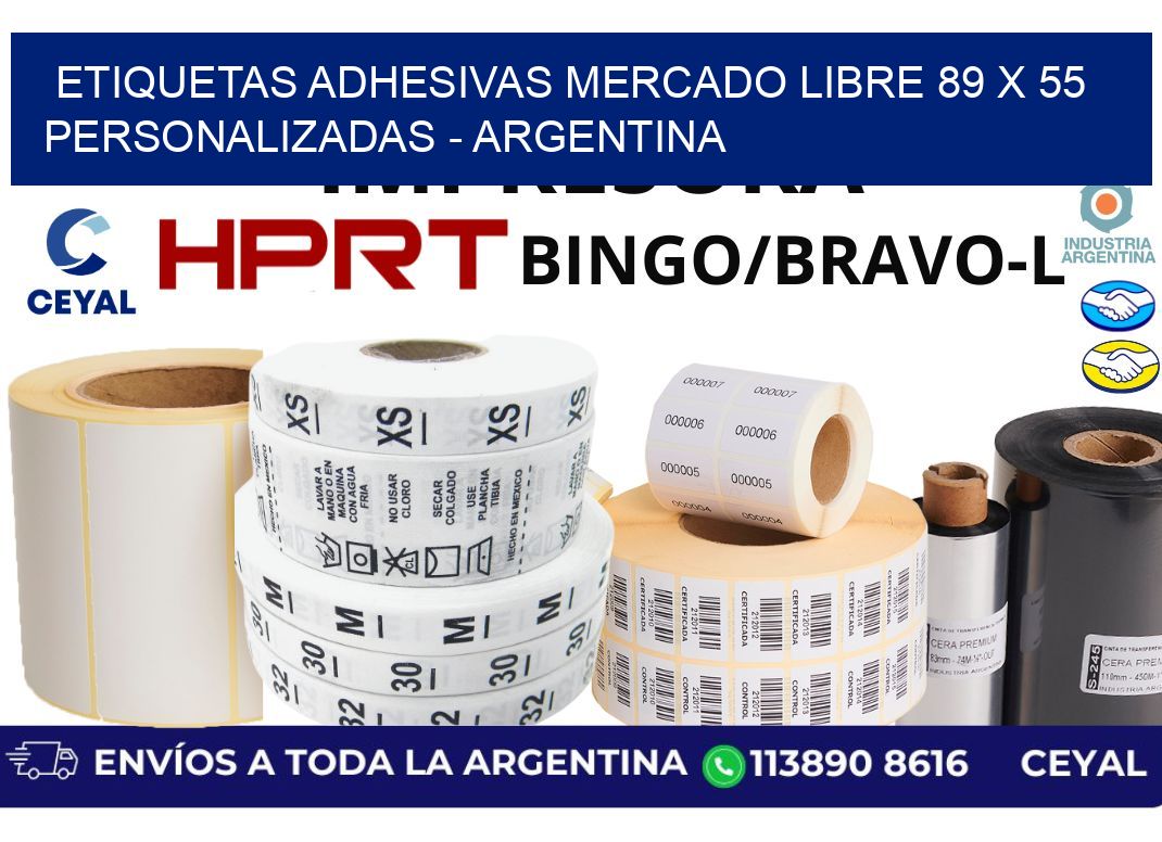 etiquetas adhesivas mercado libre 89 x 55 personalizadas - Argentina