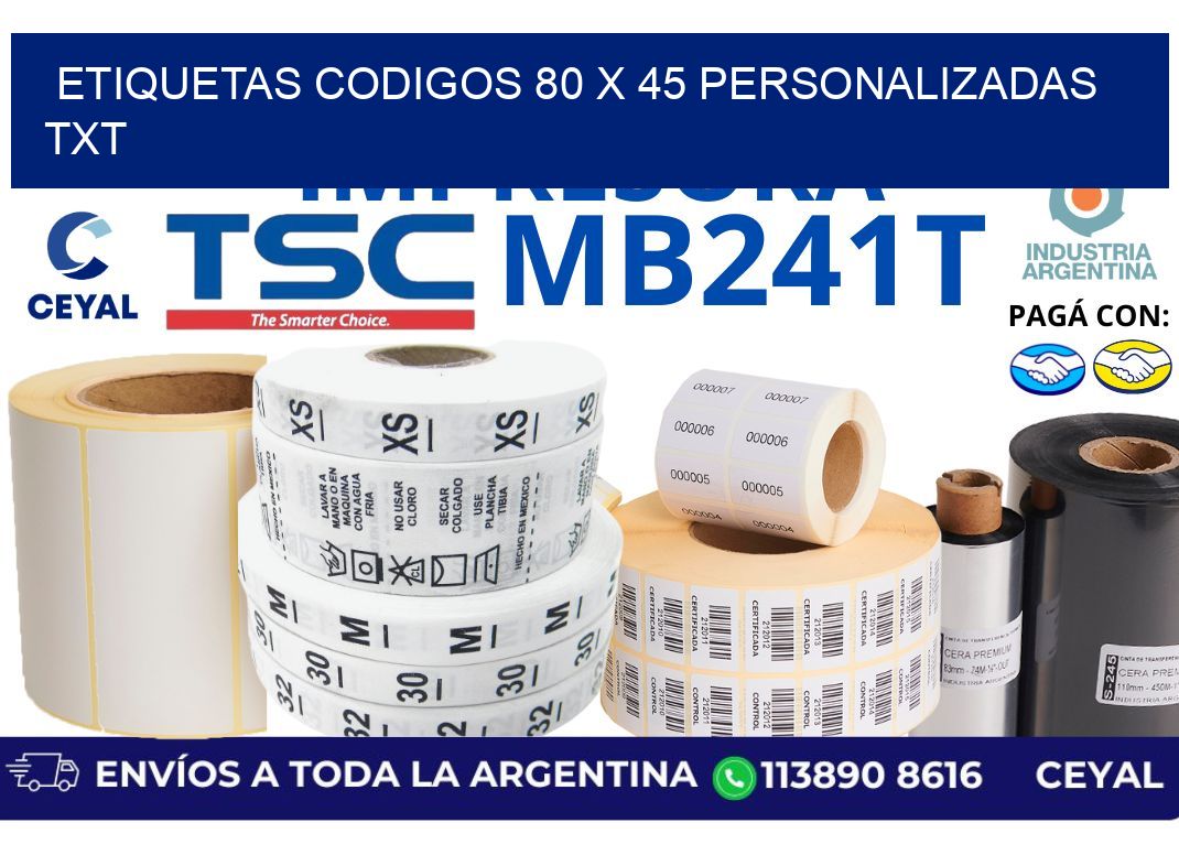 etiquetas codigos 80 x 45 personalizadas txt