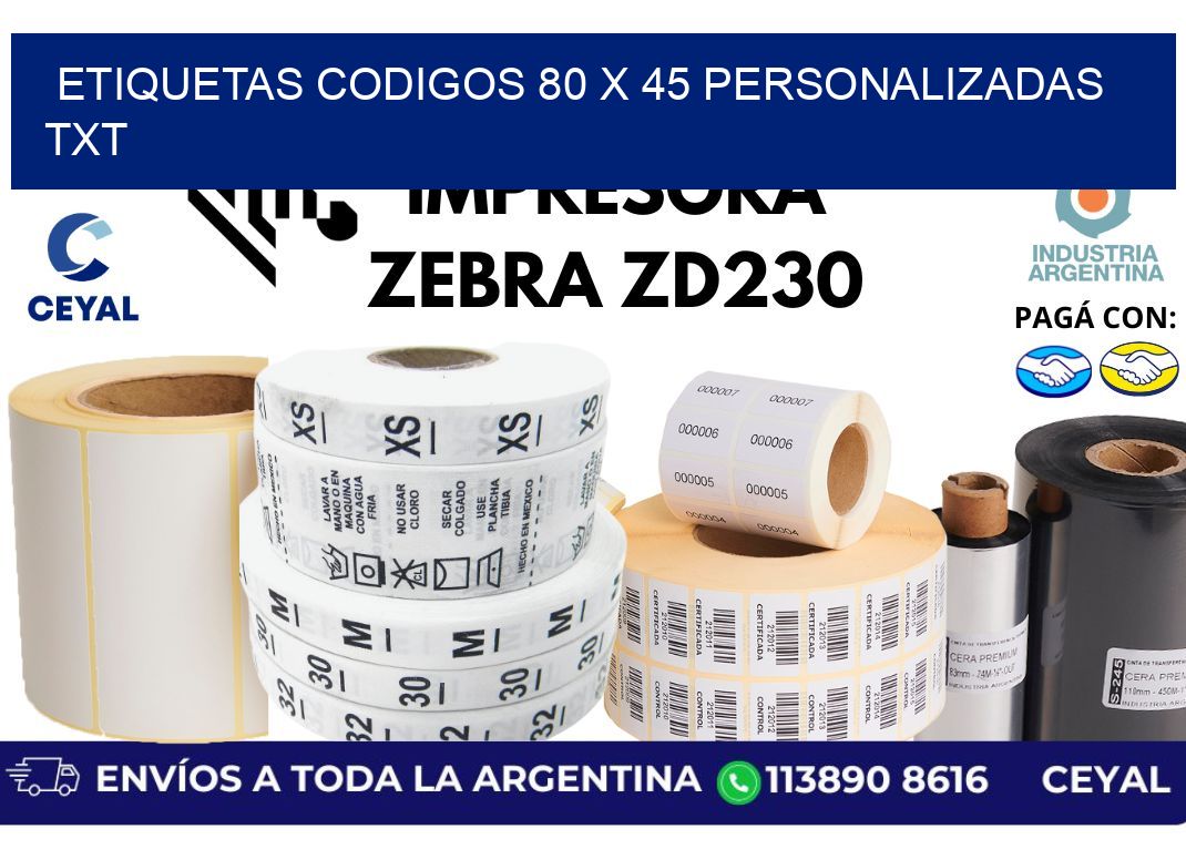 etiquetas codigos 80 x 45 personalizadas txt