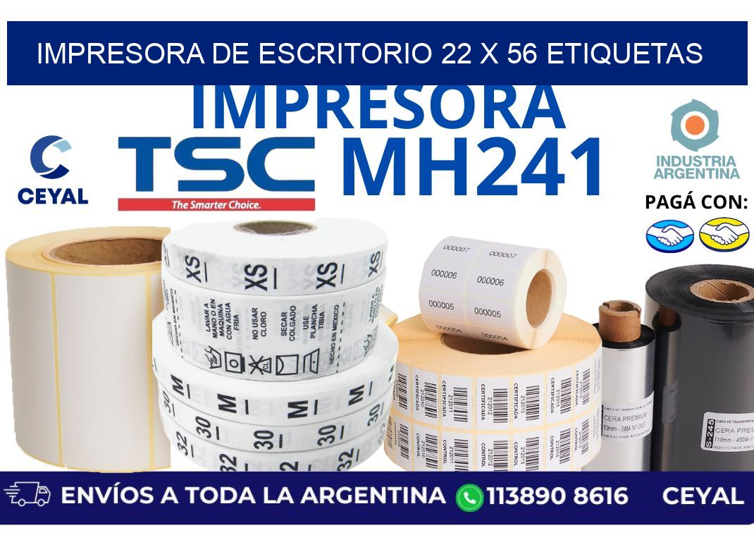 impresora de escritorio 22 x 56 etiquetas