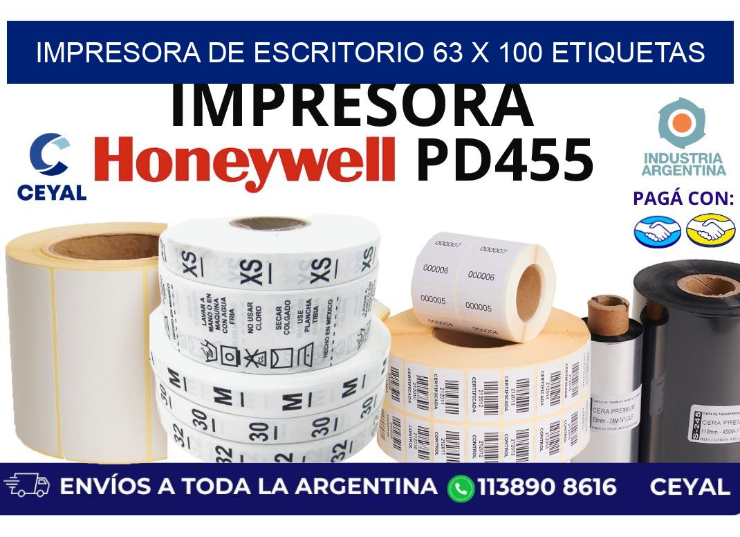 impresora de escritorio 63 x 100 etiquetas