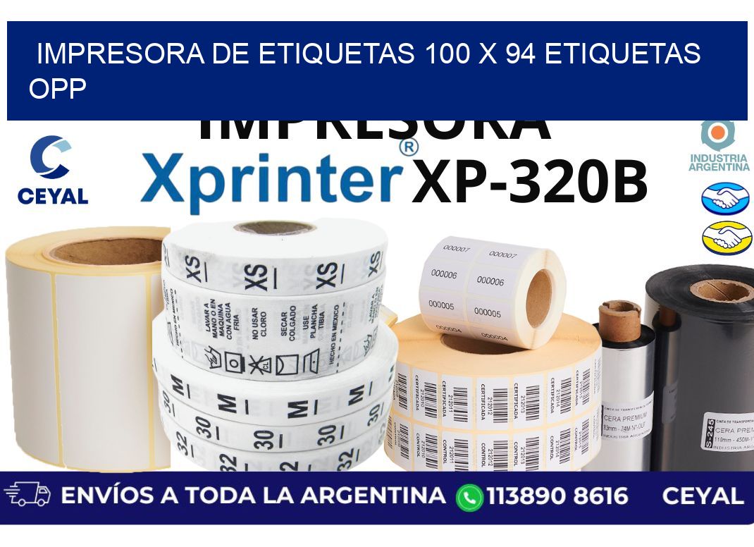 impresora de etiquetas 100 x 94 etiquetas opp