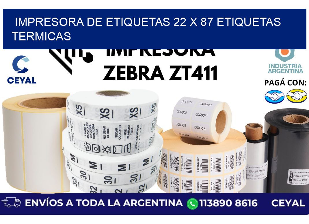 impresora de etiquetas 22 x 87 etiquetas termicas