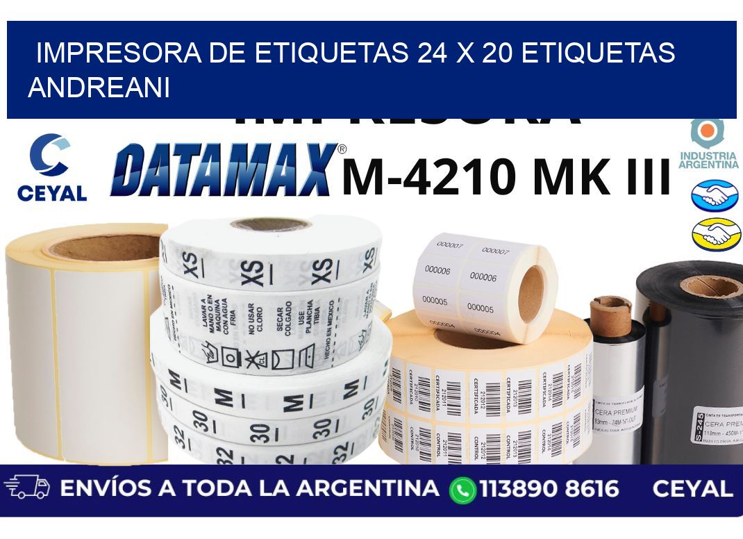 impresora de etiquetas 24 x 20 etiquetas andreani