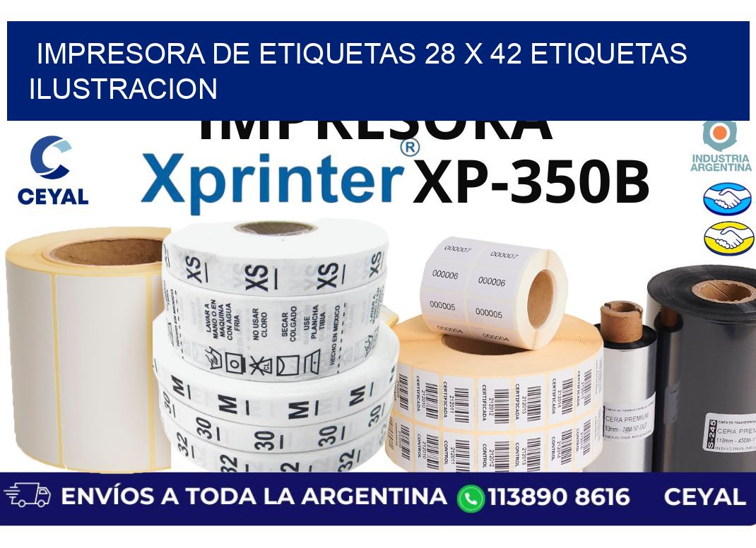 impresora de etiquetas 28 x 42 etiquetas ilustracion