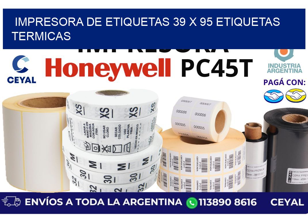 impresora de etiquetas 39 x 95 etiquetas termicas