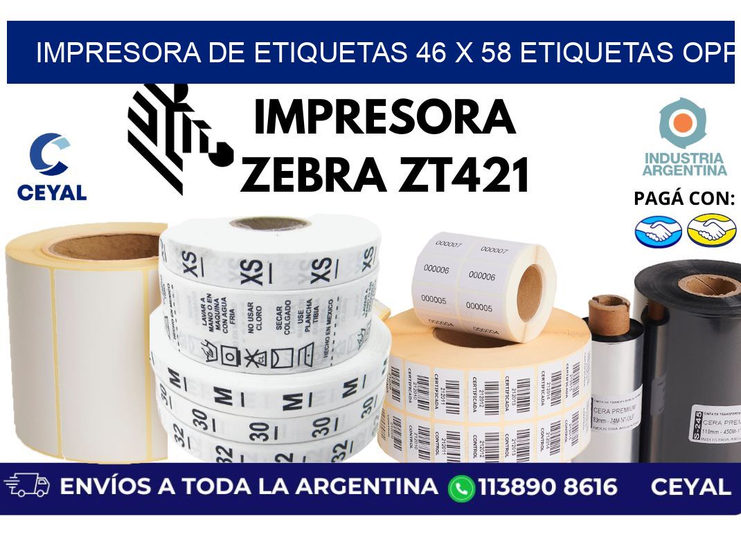 impresora de etiquetas 46 x 58 etiquetas opp