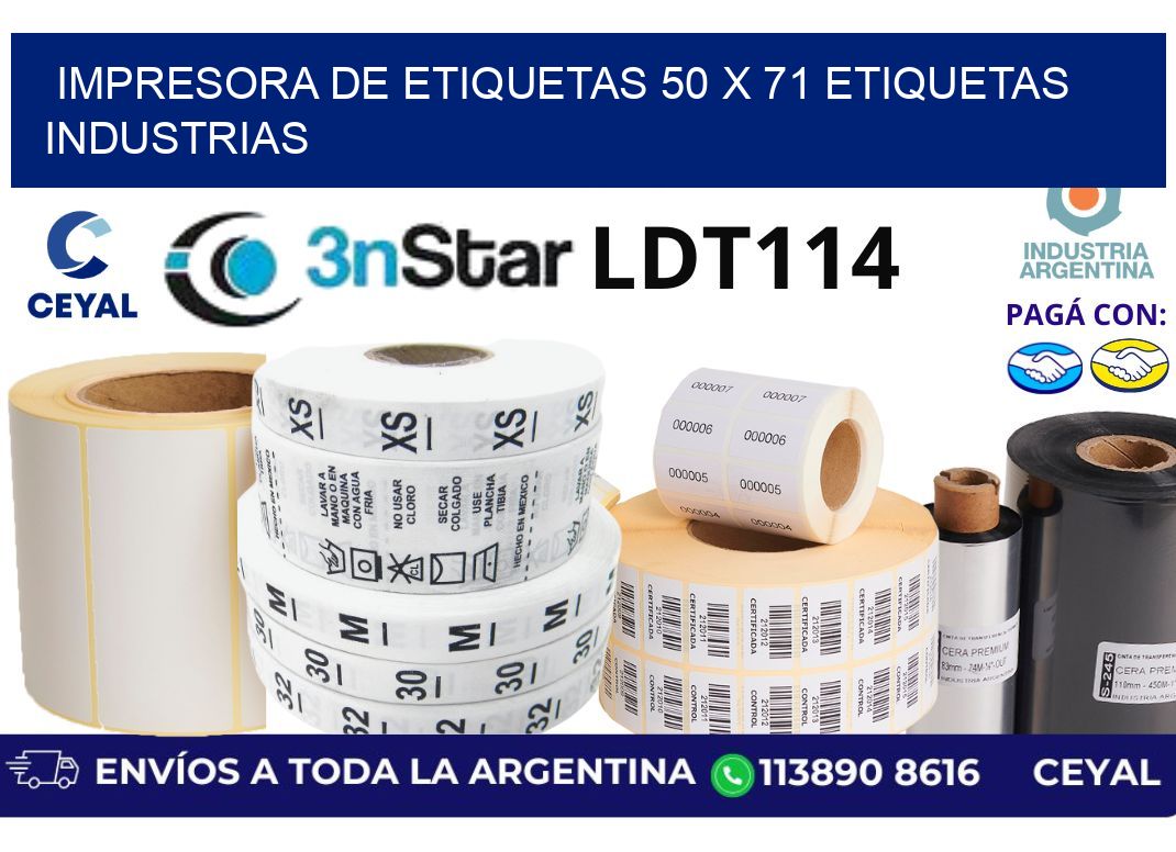 impresora de etiquetas 50 x 71 etiquetas industrias