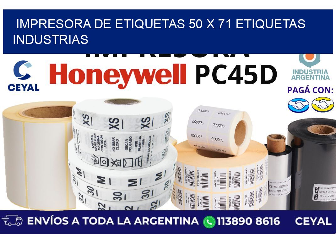 impresora de etiquetas 50 x 71 etiquetas industrias