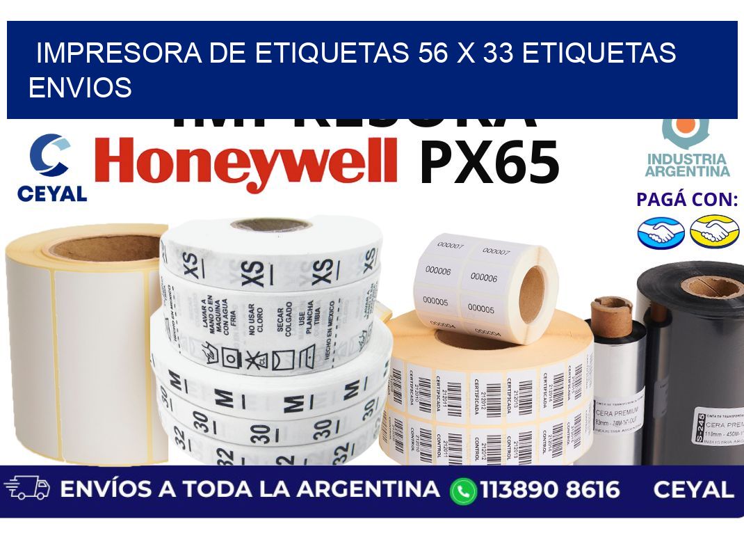 impresora de etiquetas 56 x 33 etiquetas envios