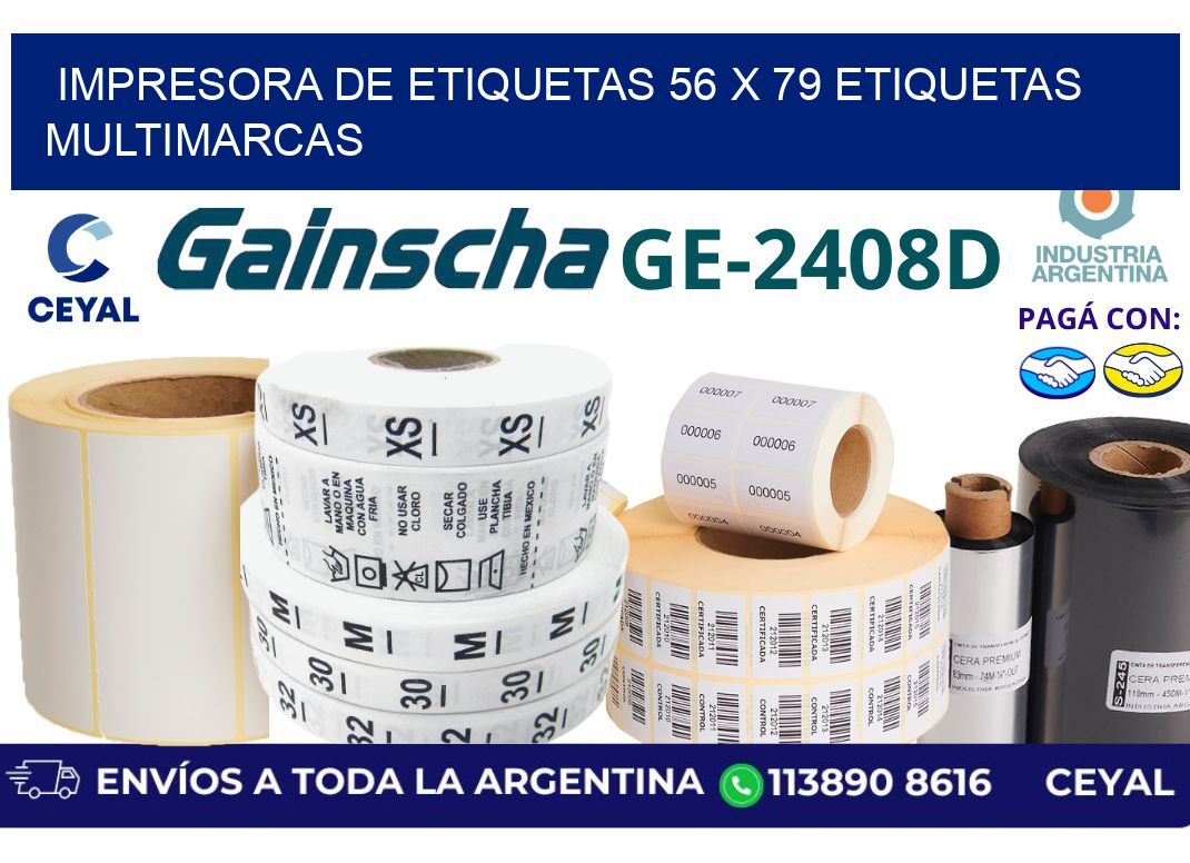 impresora de etiquetas 56 x 79 etiquetas multimarcas