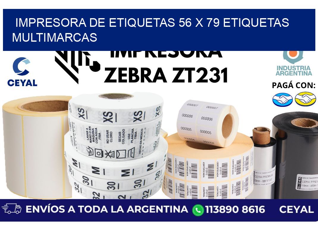 impresora de etiquetas 56 x 79 etiquetas multimarcas