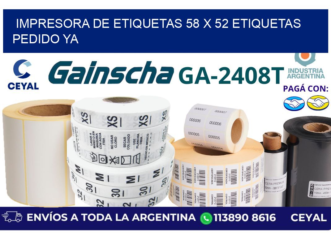 impresora de etiquetas 58 x 52 etiquetas pedido ya