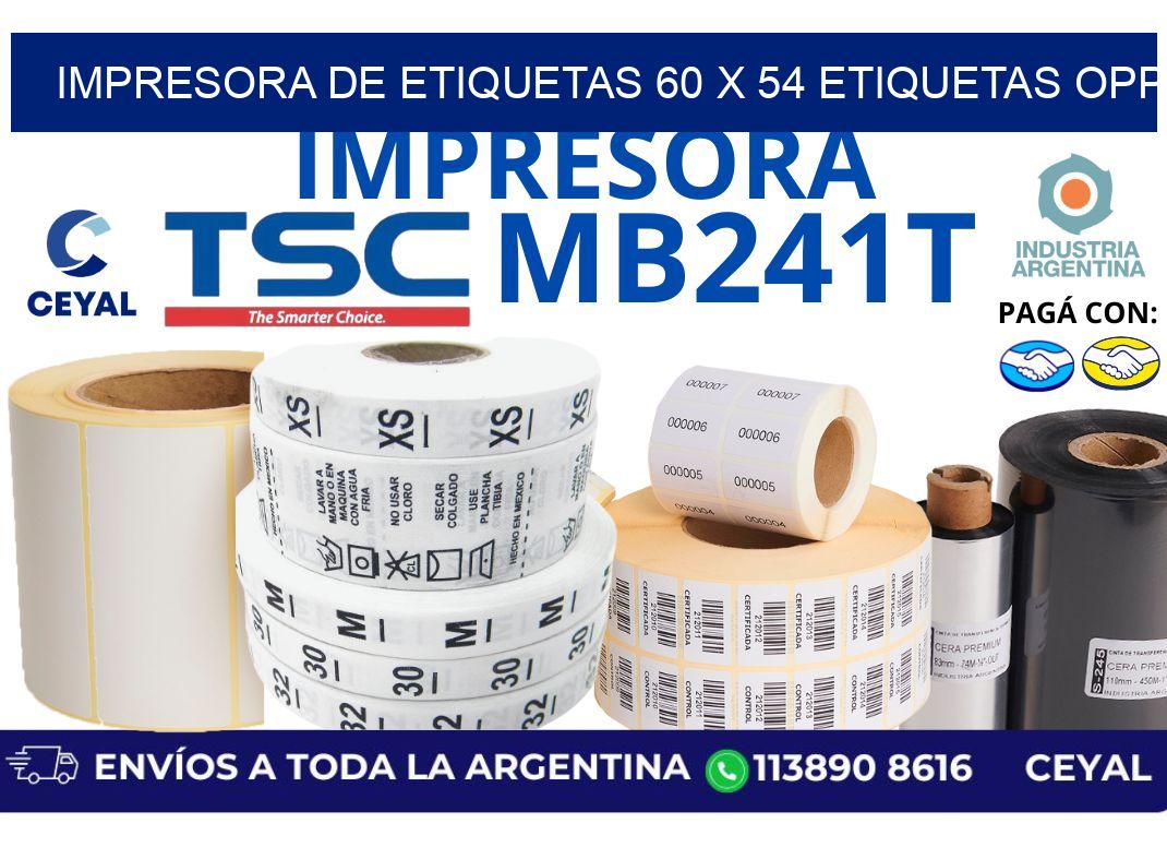 impresora de etiquetas 60 x 54 etiquetas opp