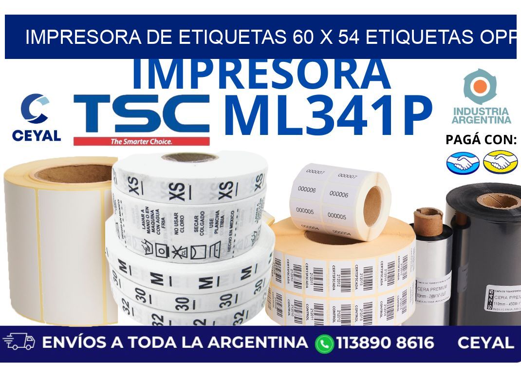 impresora de etiquetas 60 x 54 etiquetas opp