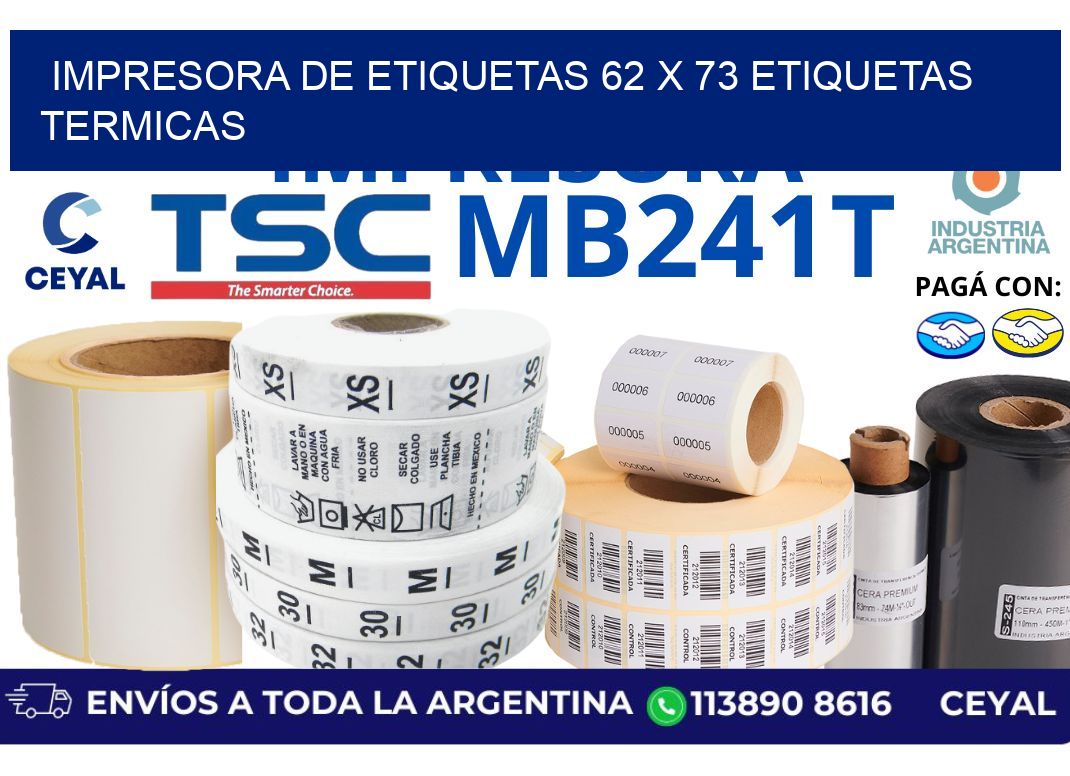 impresora de etiquetas 62 x 73 etiquetas termicas