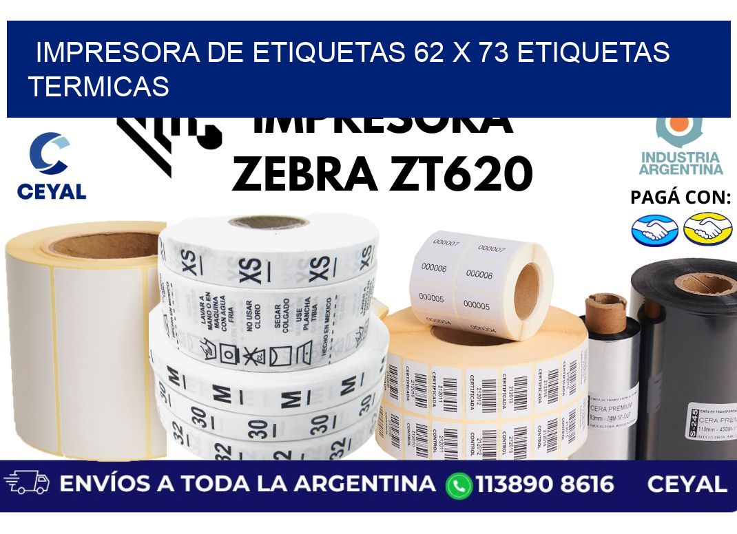 impresora de etiquetas 62 x 73 etiquetas termicas