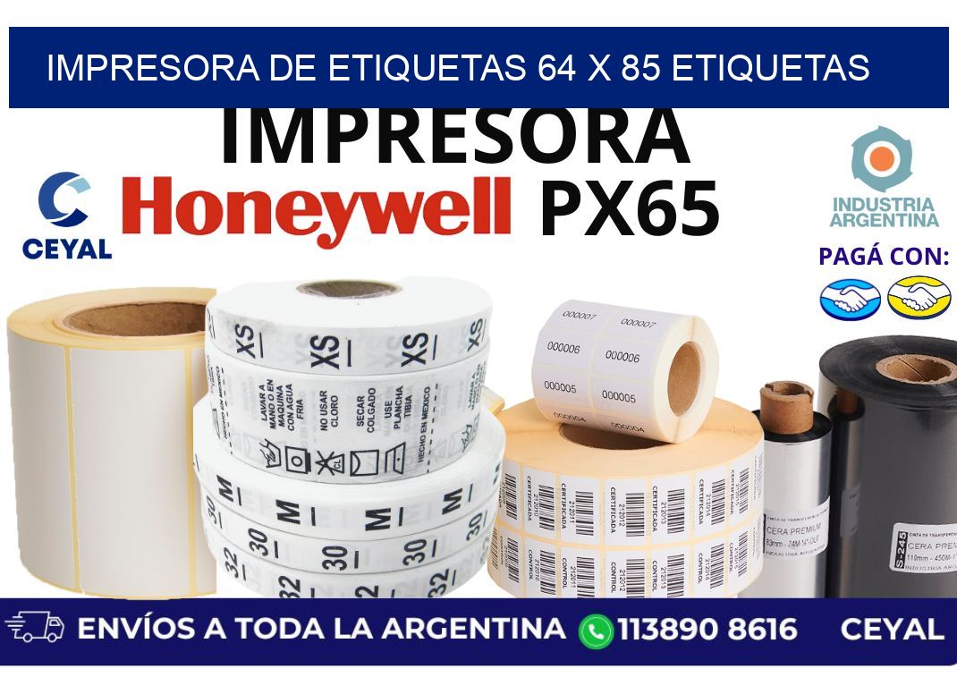 impresora de etiquetas 64 x 85 etiquetas