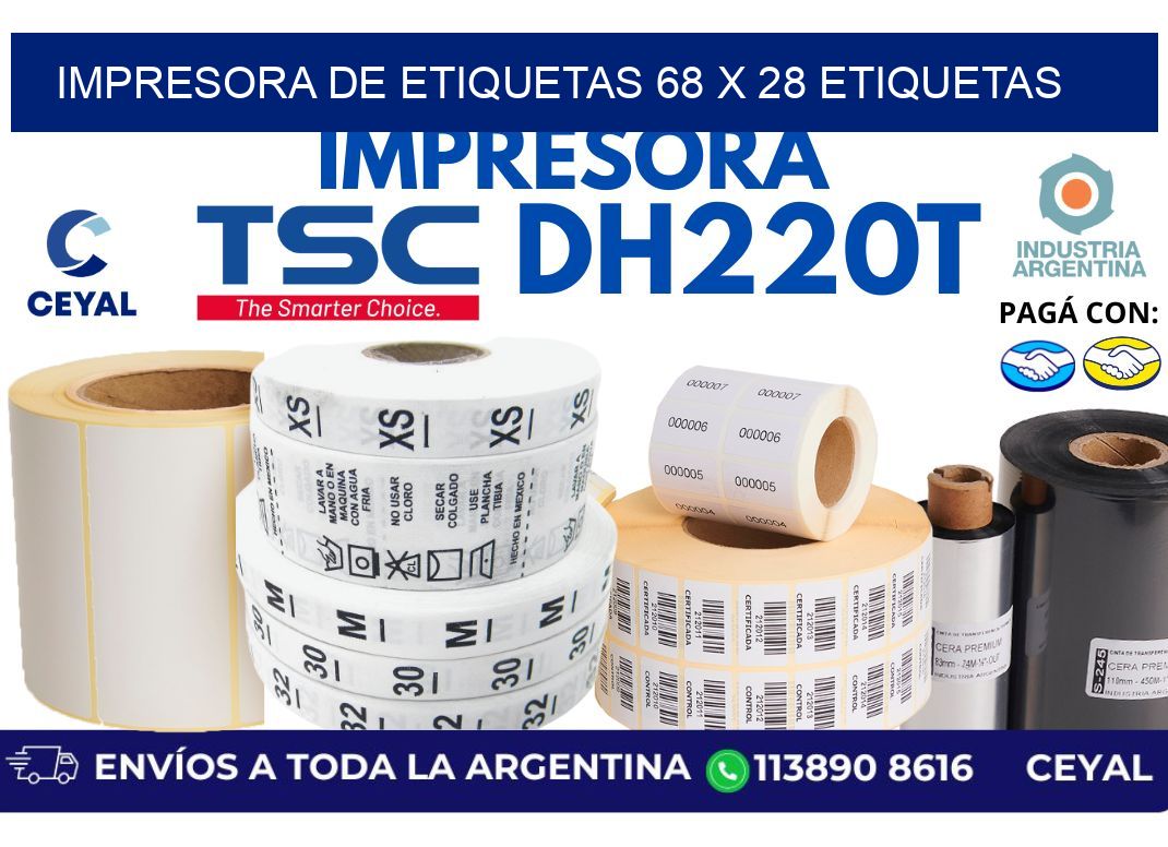 impresora de etiquetas 68 x 28 etiquetas