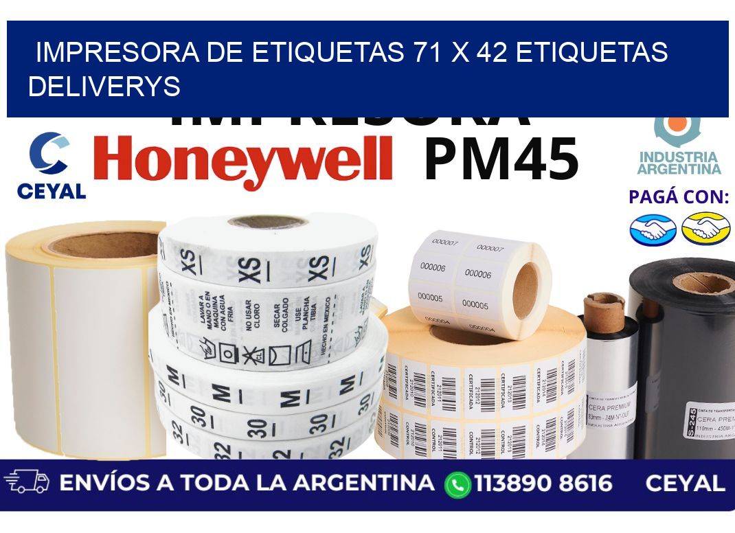 impresora de etiquetas 71 x 42 etiquetas deliverys