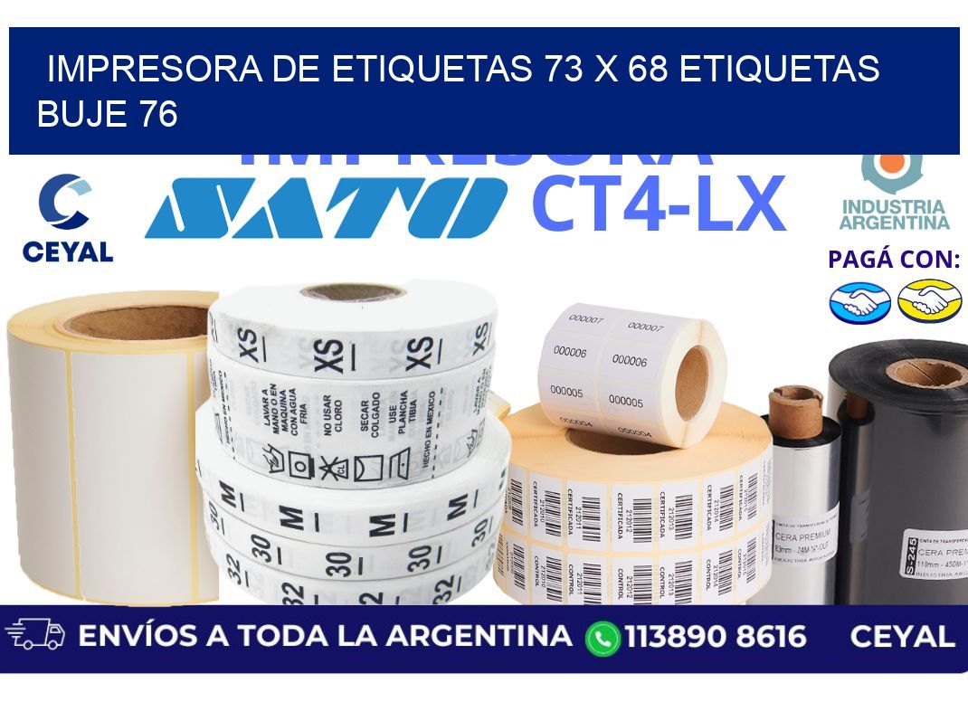 impresora de etiquetas 73 x 68 etiquetas buje 76