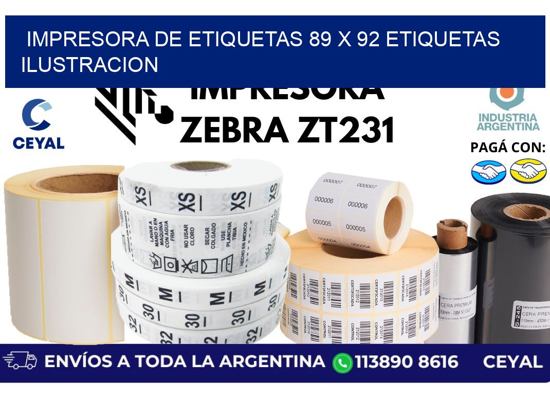 impresora de etiquetas 89 x 92 etiquetas ilustracion