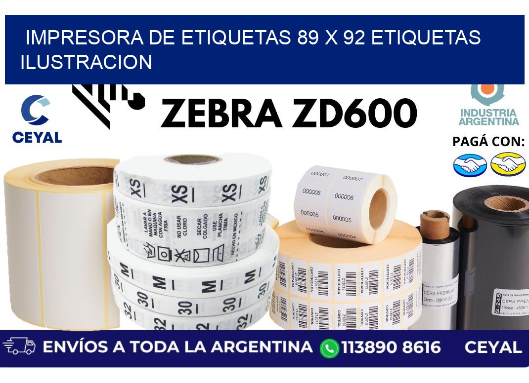 impresora de etiquetas 89 x 92 etiquetas ilustracion
