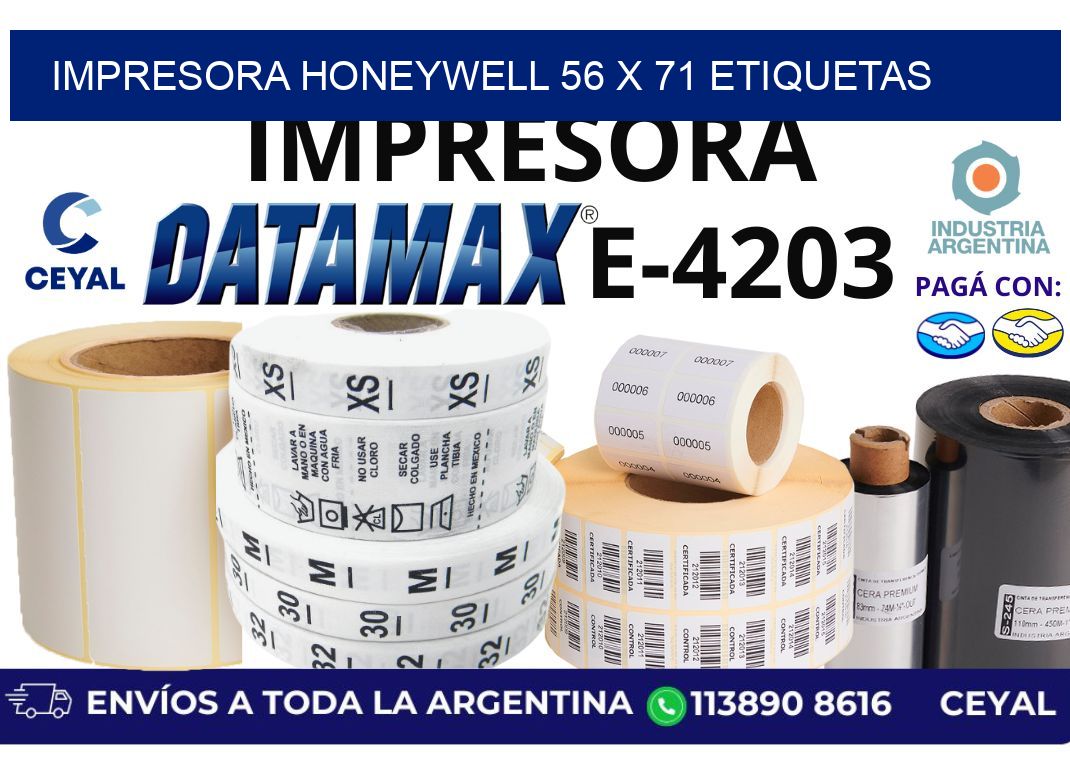 impresora honeywell 56 x 71 etiquetas