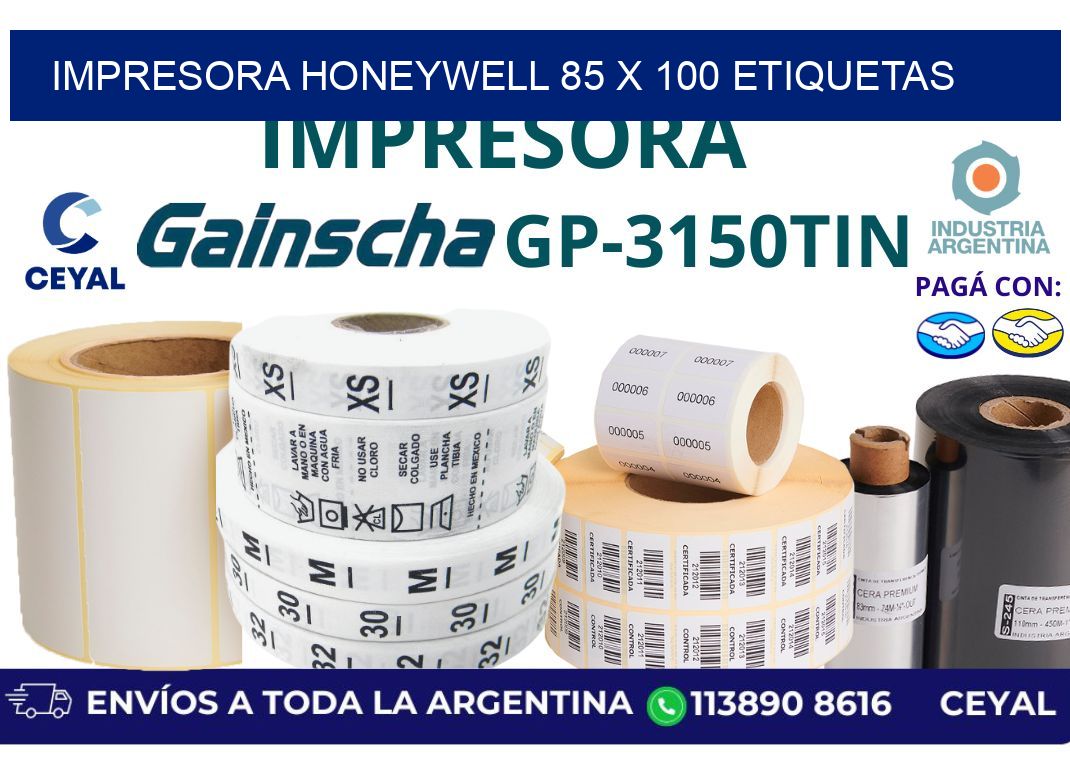 impresora honeywell 85 x 100 etiquetas