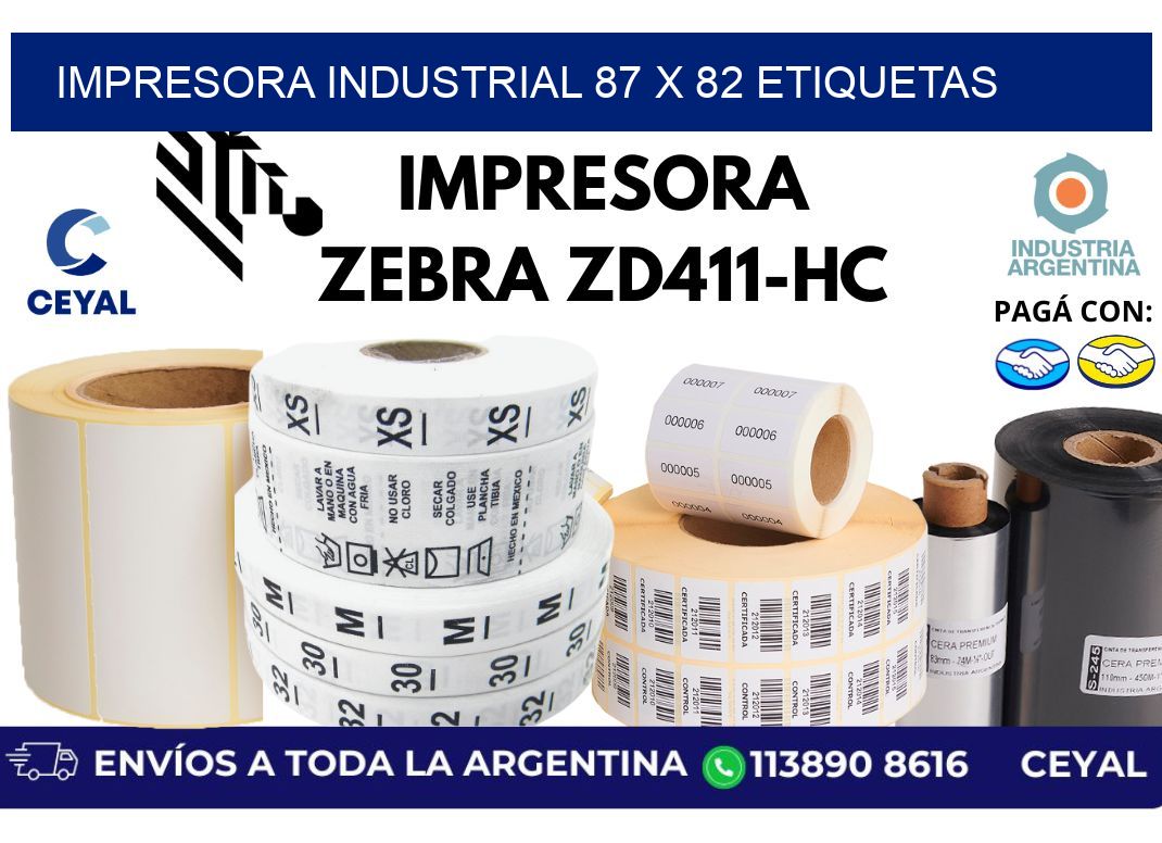 impresora industrial 87 x 82 etiquetas