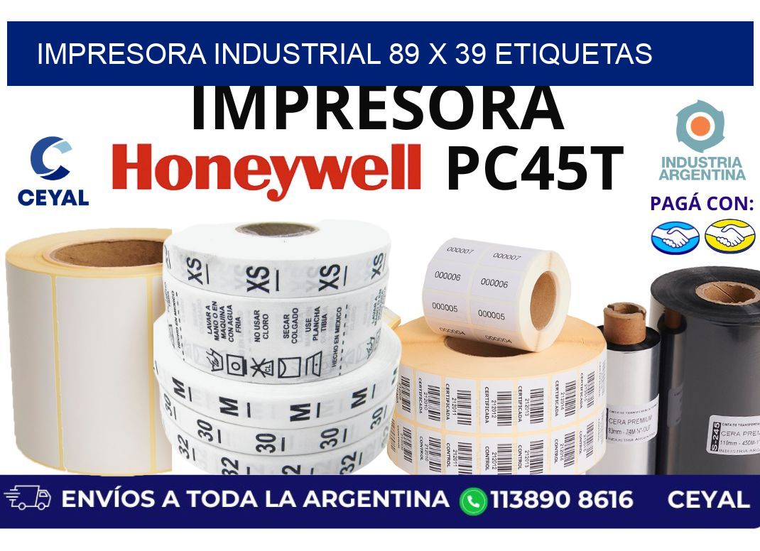 impresora industrial 89 x 39 etiquetas
