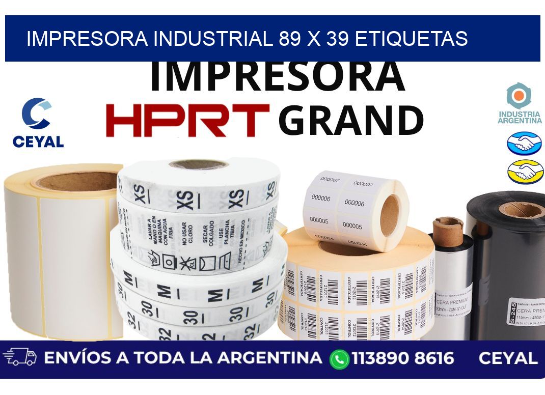 impresora industrial 89 x 39 etiquetas