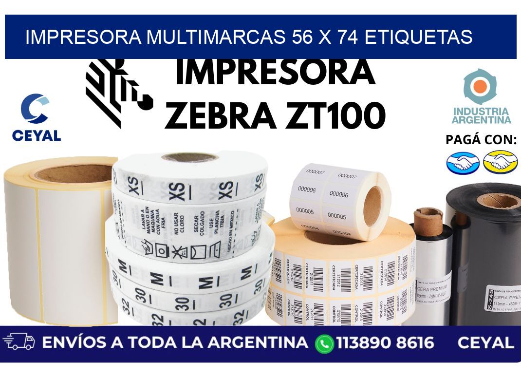 impresora multimarcas 56 x 74 etiquetas