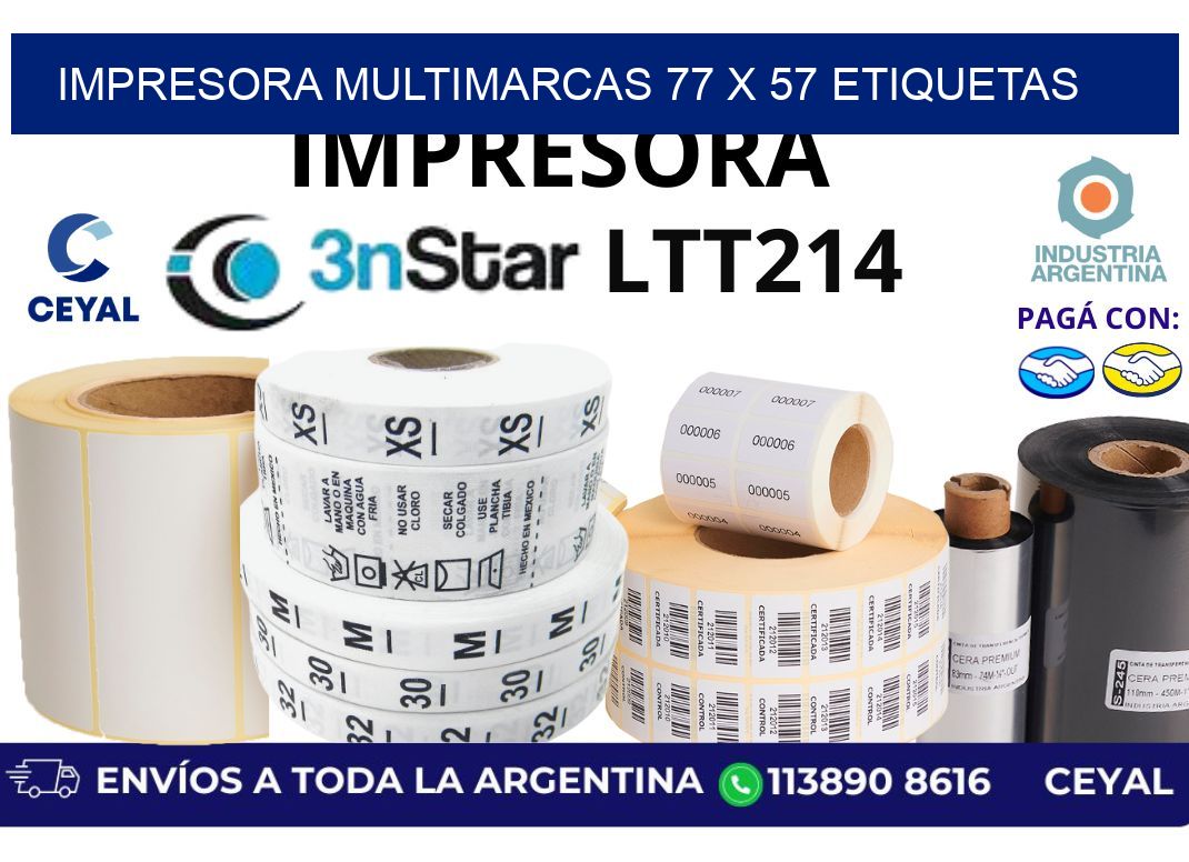 impresora multimarcas 77 x 57 etiquetas