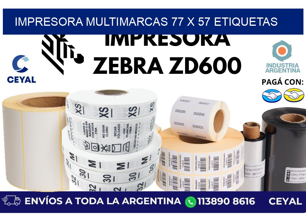 impresora multimarcas 77 x 57 etiquetas