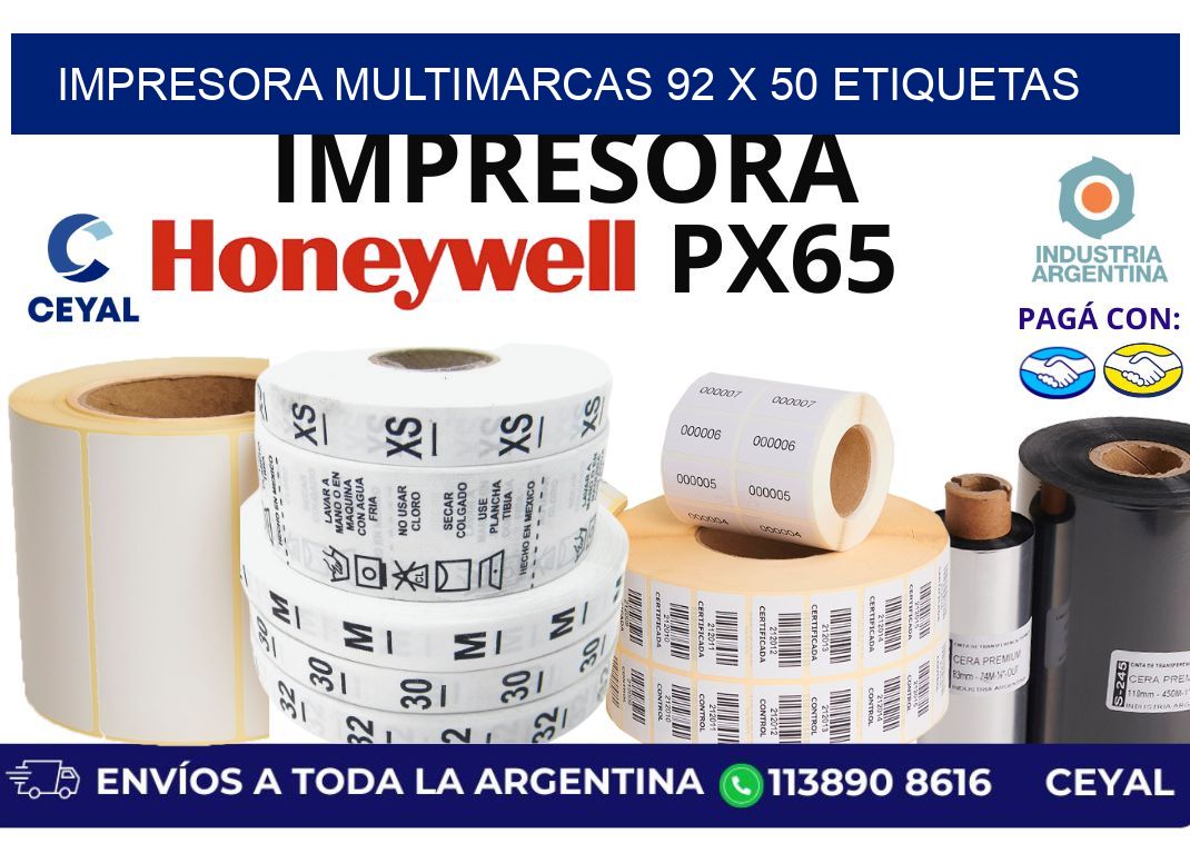 impresora multimarcas 92 x 50 etiquetas