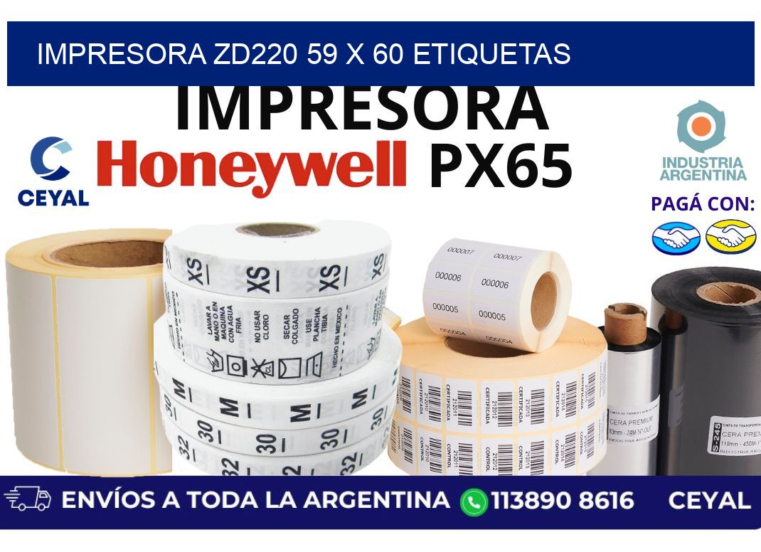 impresora zd220 59 x 60 etiquetas