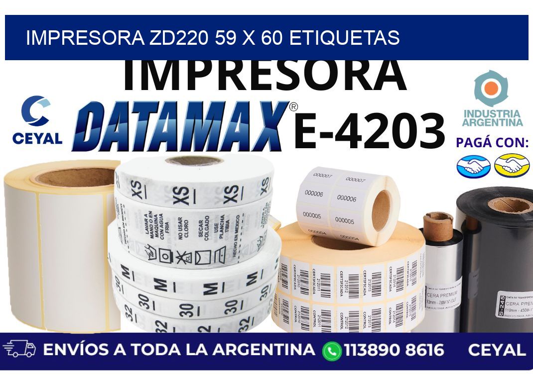 impresora zd220 59 x 60 etiquetas